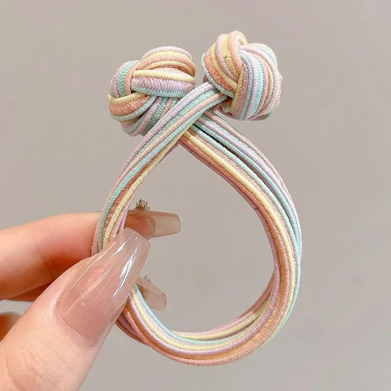 High Ponytail Rubber Bands Hair Band Elastic Head Rope For Women Korean Scrunchies Hair Tie Knotted Hair Ropes Hair Accessories