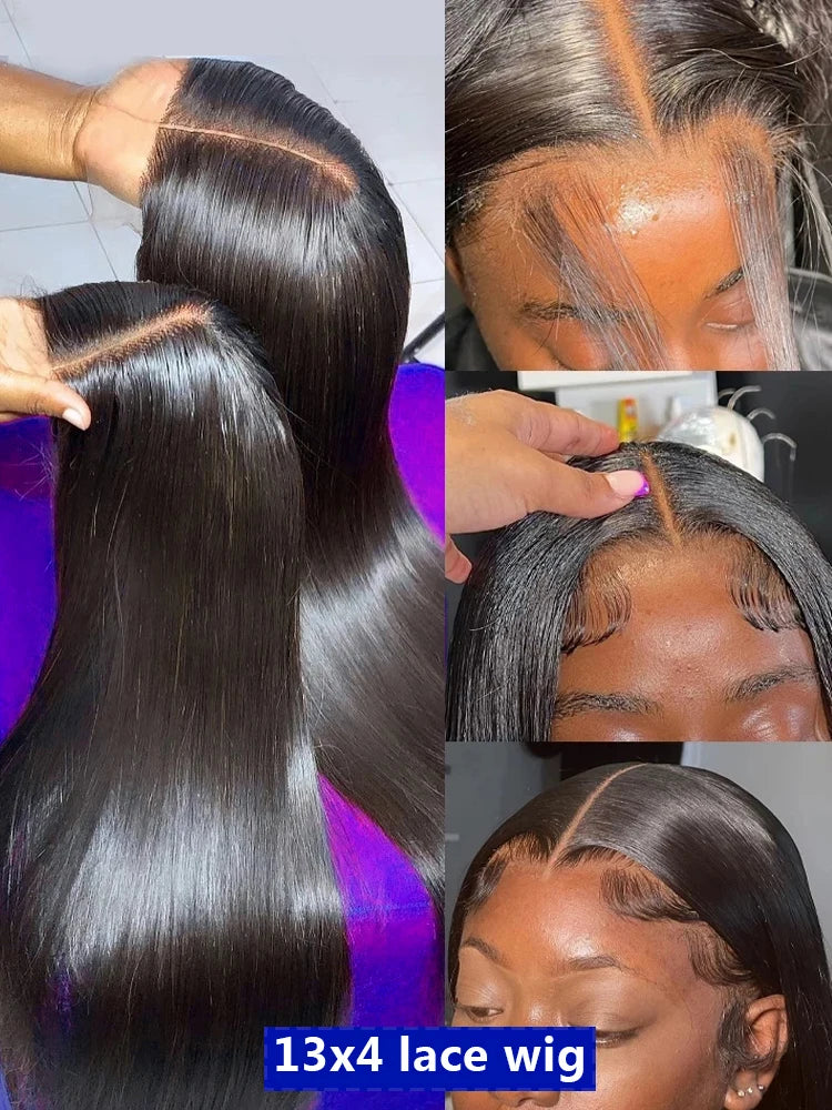 Bone Straight Transparent 13x6 HD Lace Front Human Hair Wig Pre Plucked - Glueless