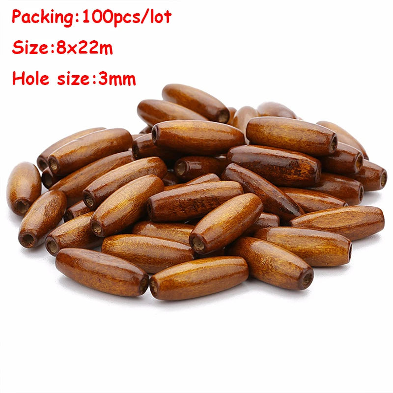 Louleur High Quality Vintage Natural Big Hole Wooden Beads For Necklace Bracelet Charms for Diy Jewelry Making Hair Accessories