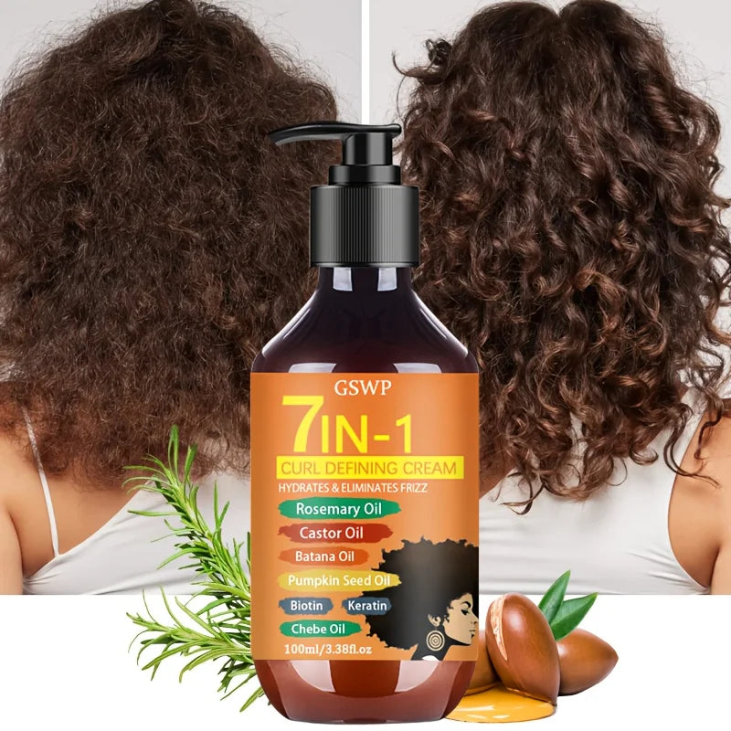 GSWP 7-in-1 Curl-Defining Cream, Moisturizing Styling Cream, for Black Curly Hair,Latin Curly Hair, Create Curly Hair,100/200 ML