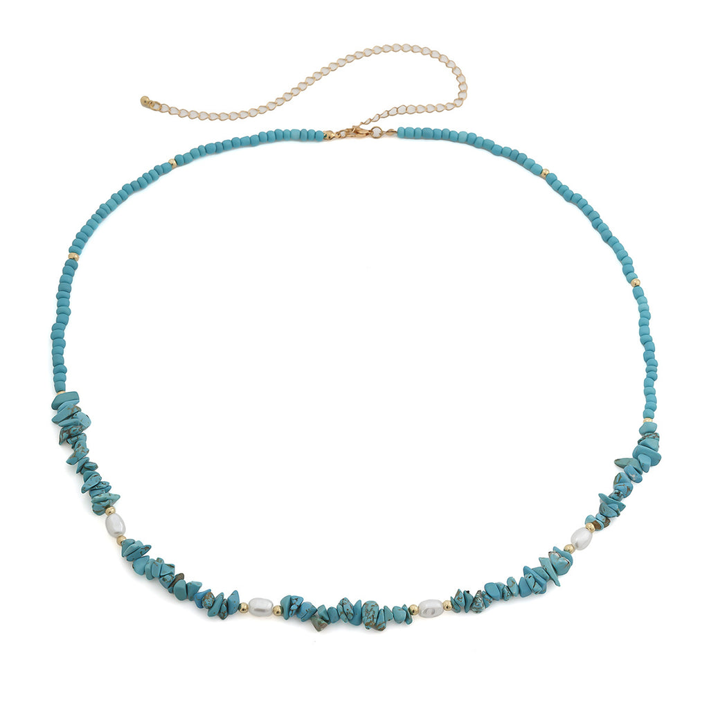Gravel imitation pearl beach waist chain waist chain jewelry versatile single-layer bead body chain