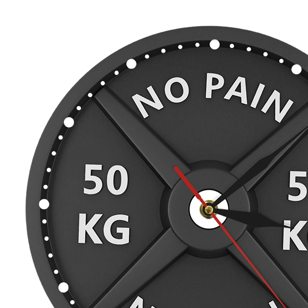 50kg 3D Barbell Wall Clock Gym Wall Clock Silent 12' Non Ticking Decoration Round Battery Operated Watch for Living Room Bedroom