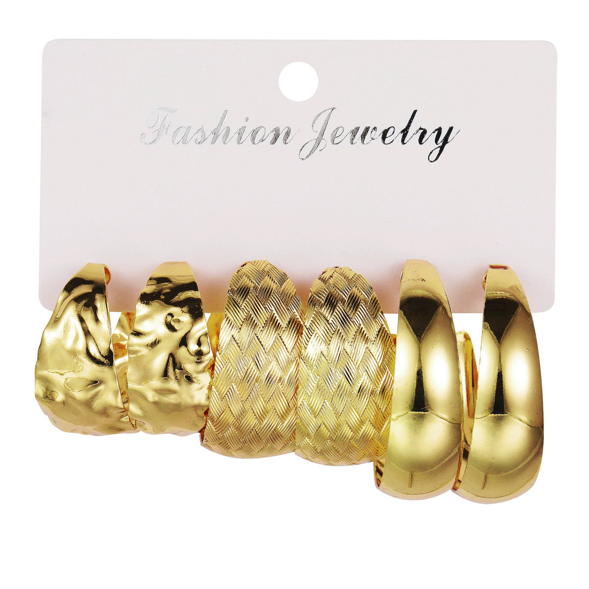 Vintage Big Circle Hoop Earring Set for Women Girl