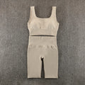 Seamless Women Yoga Set Workout Sportswear Gym Clothing Fitness Long Sleeve Crop Top High Waist Leggings Sports Suits