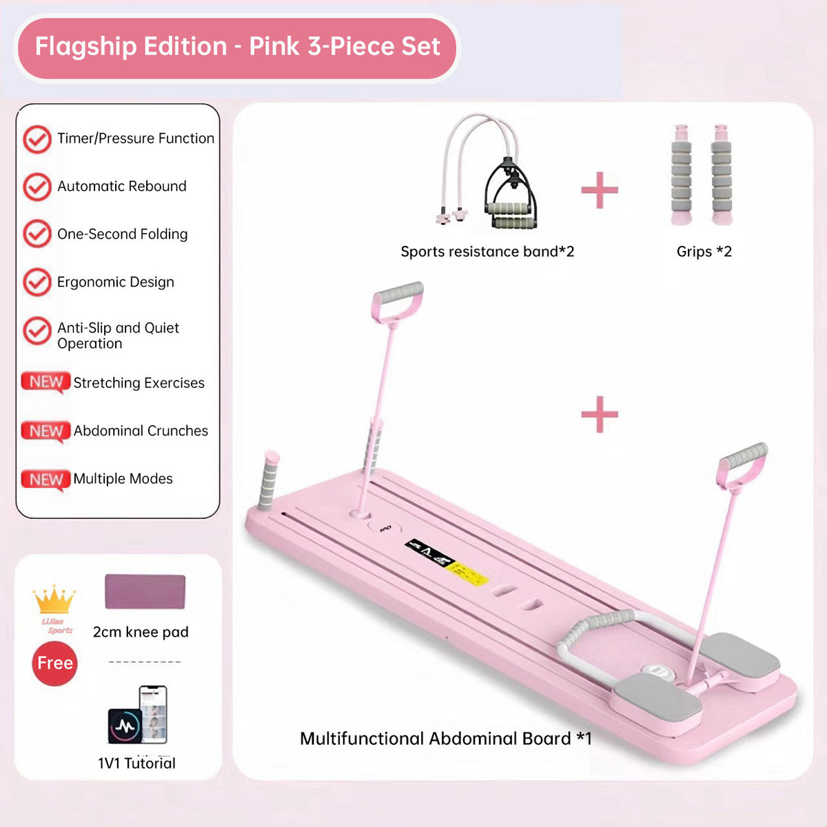 Multifunctional Slant Board - Abdominal & Core Trainer for Home Pilates