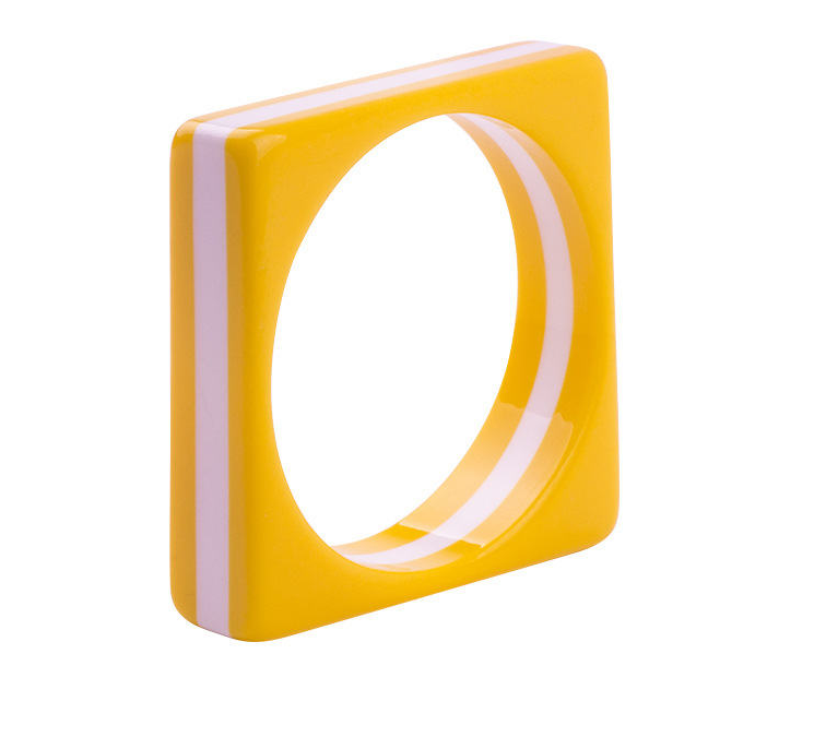 Fashion Jewelry 4 Style SquareResin Bangle for Women Colorful Stripee Bracelet Trendy Accessories