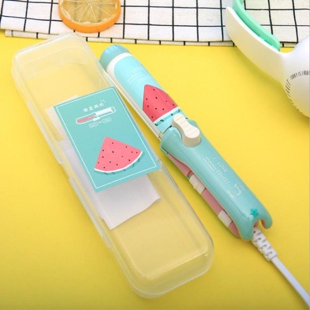 Mini Hair Straightener Small Ceramic Hair Curling Iron Creative Fruit portable Girls Electric Hair Straightening Iron Tools