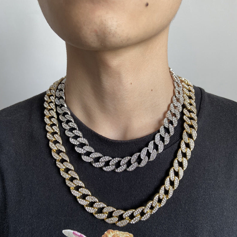 Jewelry Cuba Necklace Womens Fashion Hip Hop Net Red Non Fading Clavicle Chain