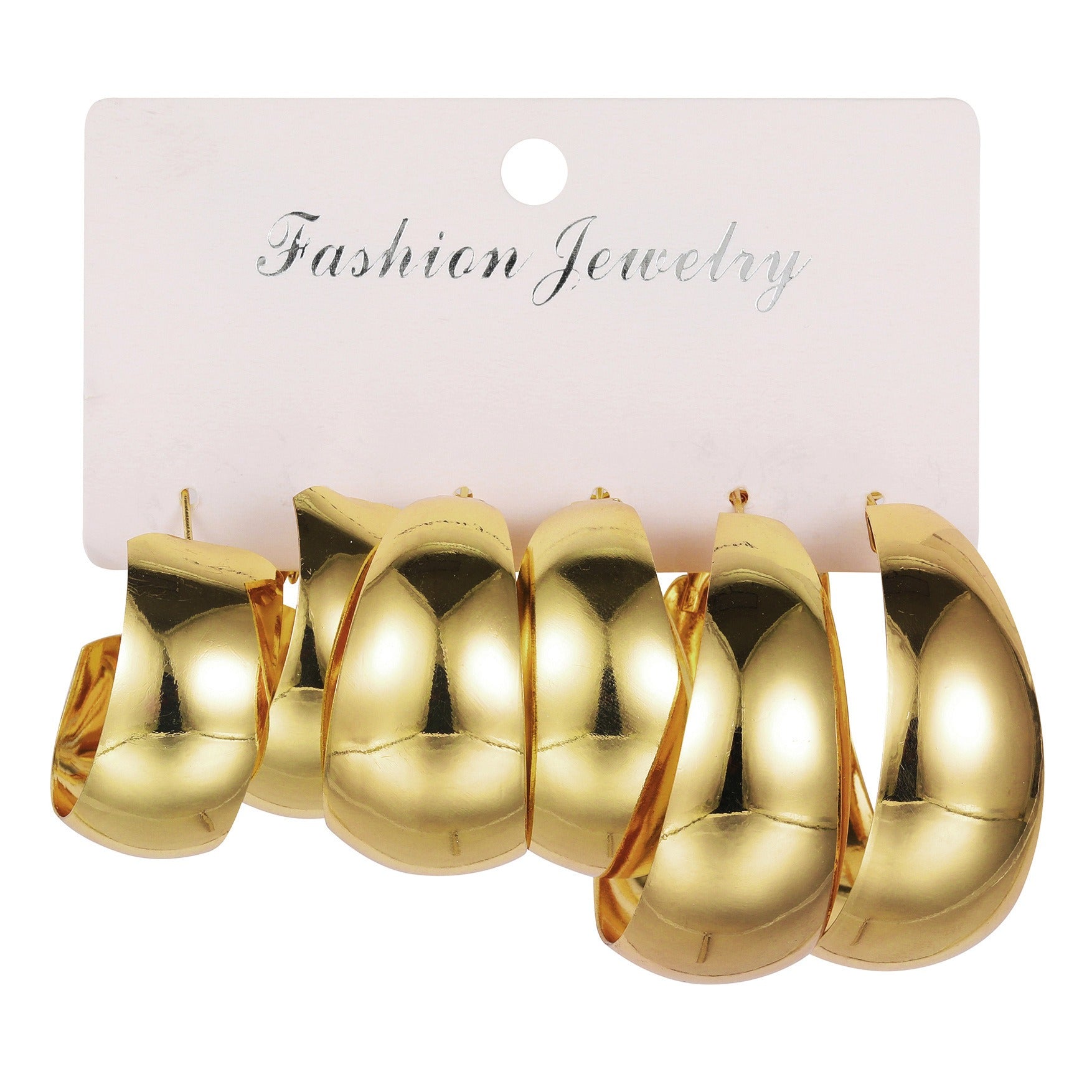 Vintage Big Circle Hoop Earring Set for Women Girl