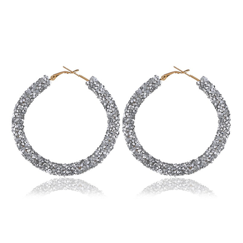 Bohemia Round Austrian Crystal Stud Earrings Fashion Shiny rhinestone Cheap Hoop Earring