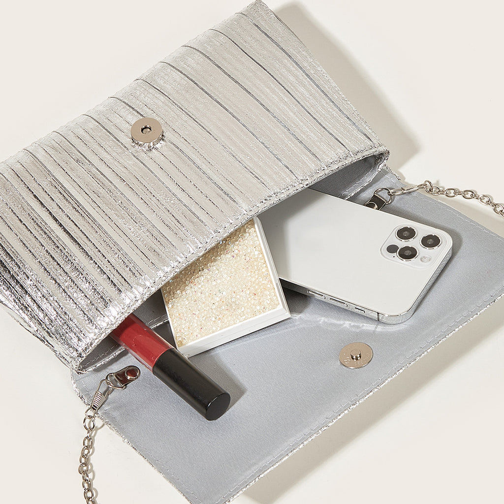 Fashion Evening Bag Metallic Shiny Clutch Simple Versatile Evening Bag Women's Bag