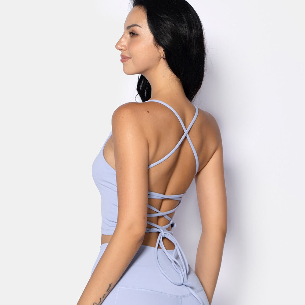 New Fall INS European and American Sports Gym Running Backless Sexy Bra Yoga Clothes