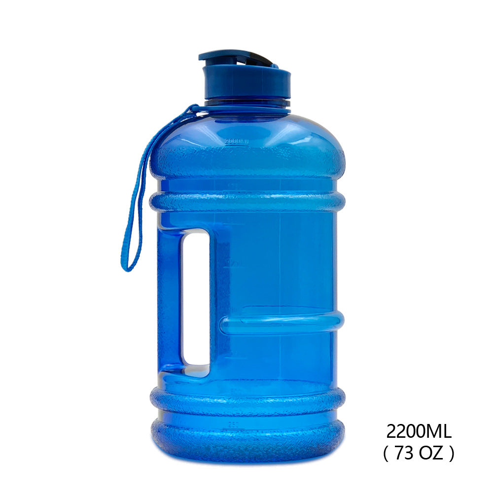 2.2L Gym Large Capacity PETG Sports Bottle Plastic Dumbbell Water Bottle Portable Bucket Cup