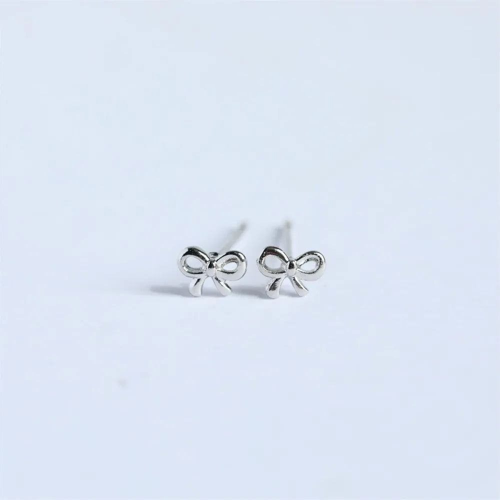 Copper Bow Stud Earrings