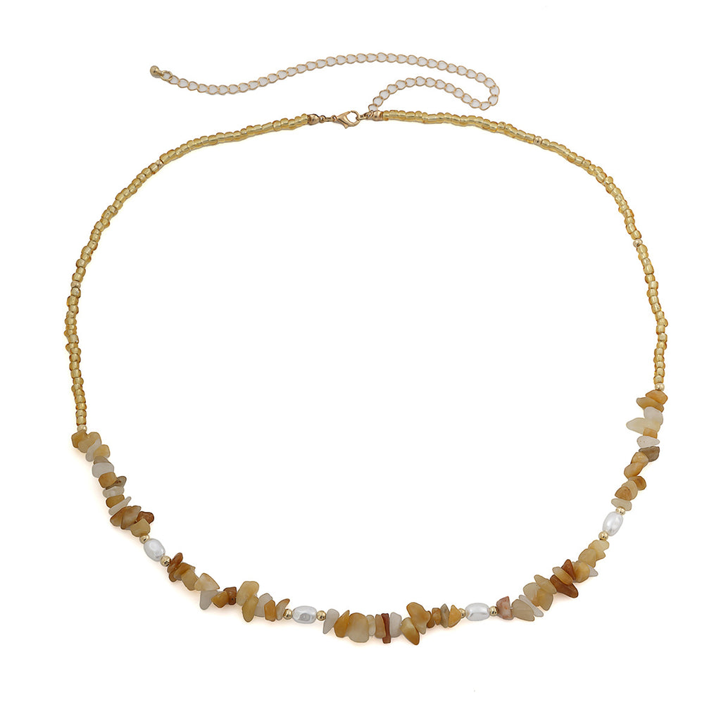 Gravel imitation pearl beach waist chain waist chain jewelry versatile single-layer bead body chain