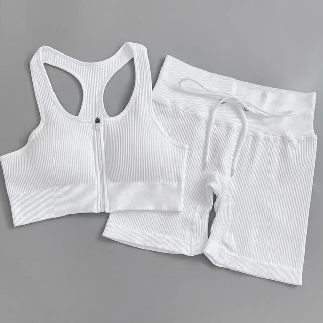 2/3/5PC Women's tracksuit Seamless Yoga Set Workout Sportswear Gym Clothing Drawstring High Waist  Leggings Fitness Sports Suits