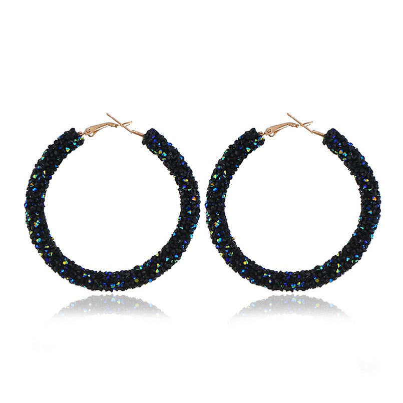 Bohemia Round Austrian Crystal Stud Earrings Fashion Shiny rhinestone Cheap Hoop Earring