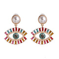New Angel Eye Earrings Net Red Earrings Female Korean Trendy French Devil Stud Earrings