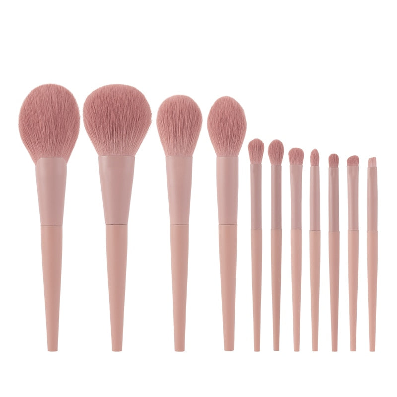 Anmor Set de brochas de maquillaje de 11/8 piezas Pelo sintético Brocha de maquillaje profesional para sombra de ojos, base, polvo, delineador de ojos y pestañas