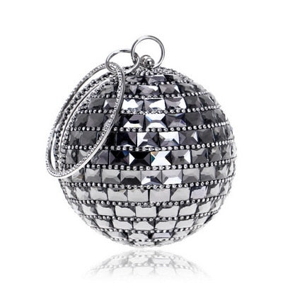 Ball Diamond Tassel Women Party Metal Crystal Clutches Evening  Wedding Bag Bridal Shoulder Handbag Wristlets Clutch