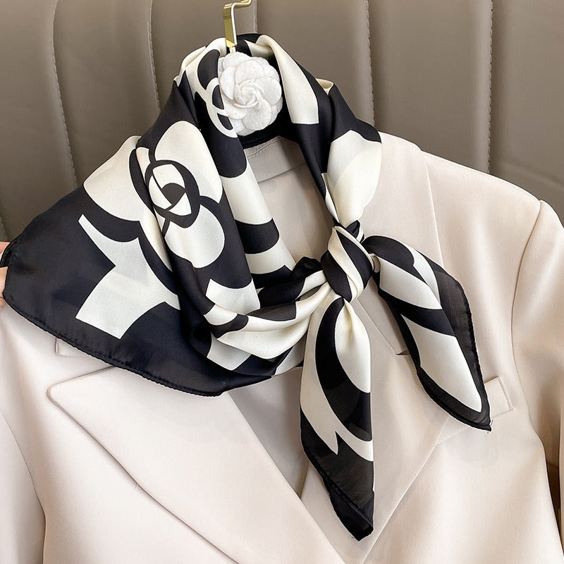Small Square Scarf Women's Scarf Decorative Scarf with Shirt Scarf Korean Edition Headband Headband Binding Bag