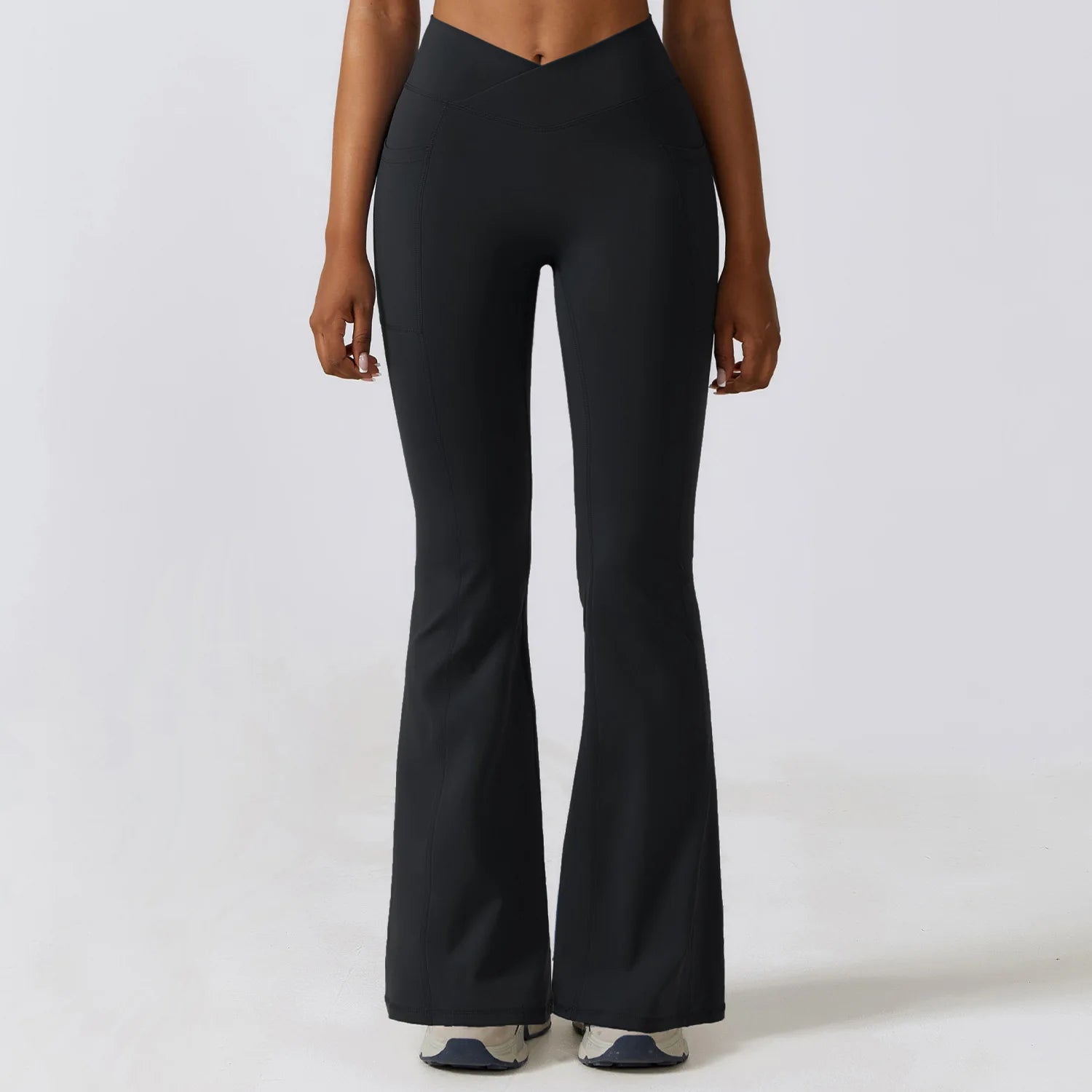 Women Stretch Fitness Pants Sports Bell Bottoms Trousers Lady Runing Push Up Gym Dance Activewear Flares Nylon Yoga Leggings