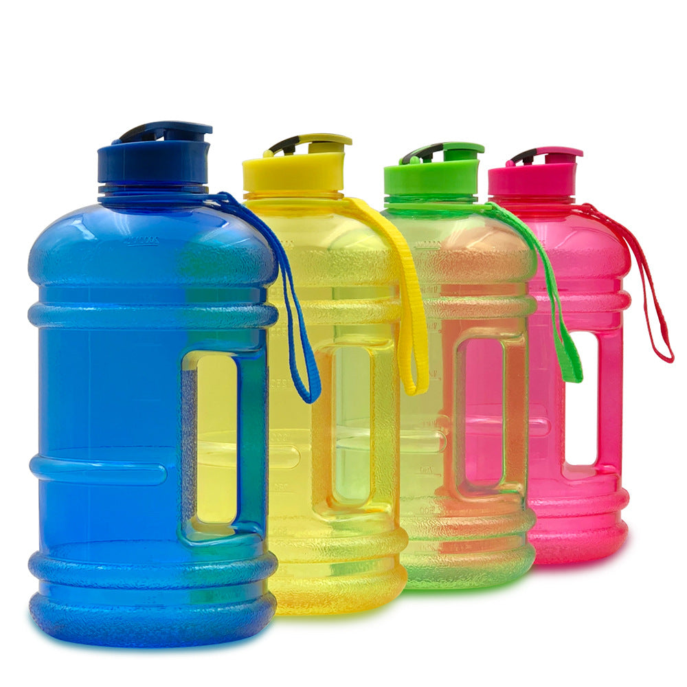 2.2L Gym Large Capacity PETG Sports Bottle Plastic Dumbbell Water Bottle Portable Bucket Cup