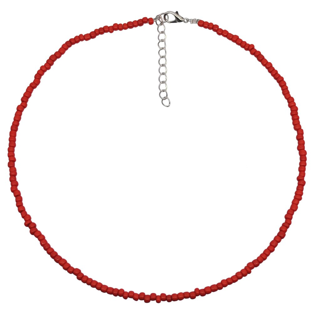 HangZhi New Bohemian Colorful Beads Weaving Handmade Baroque Simulated Pearl Necklace Clavicle Chain Choker Jewelry