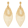 Metal Frosted Mesh Stud Earrings Personality Simple Leaf Earrings  Women