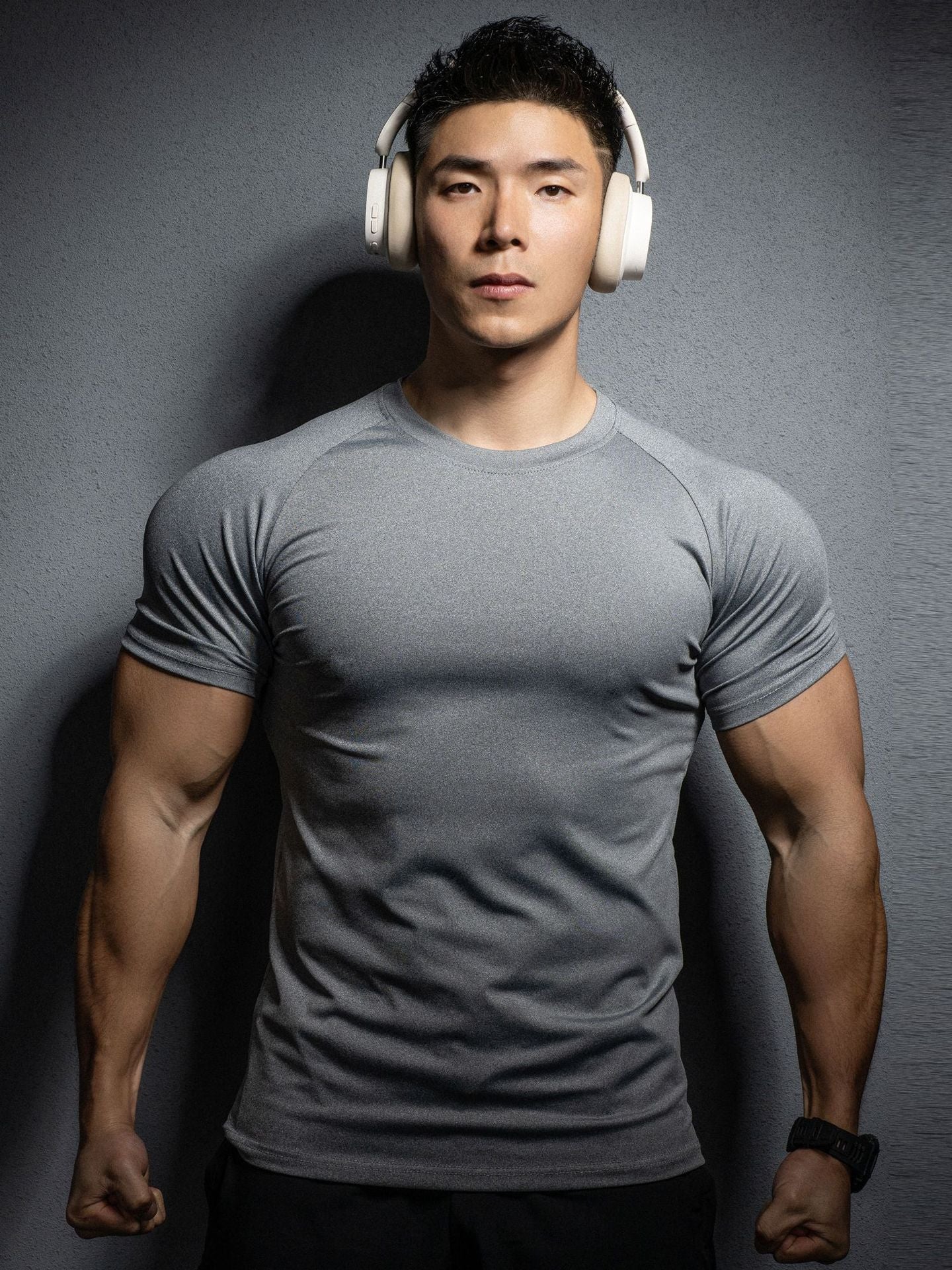 New Men's Sport Casual Running Gym Workout Elastic Quick-Dry Solid Color Short Sleeve T-Shirt