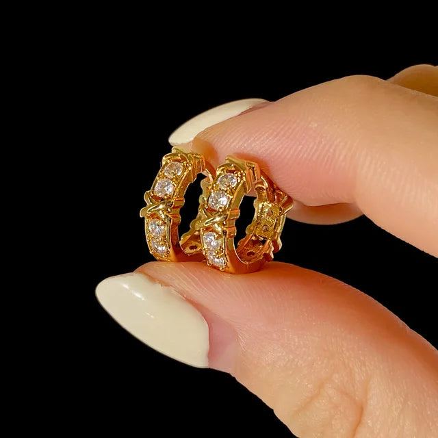 X Cross Zircon Earring Engagement Jewelry Gift