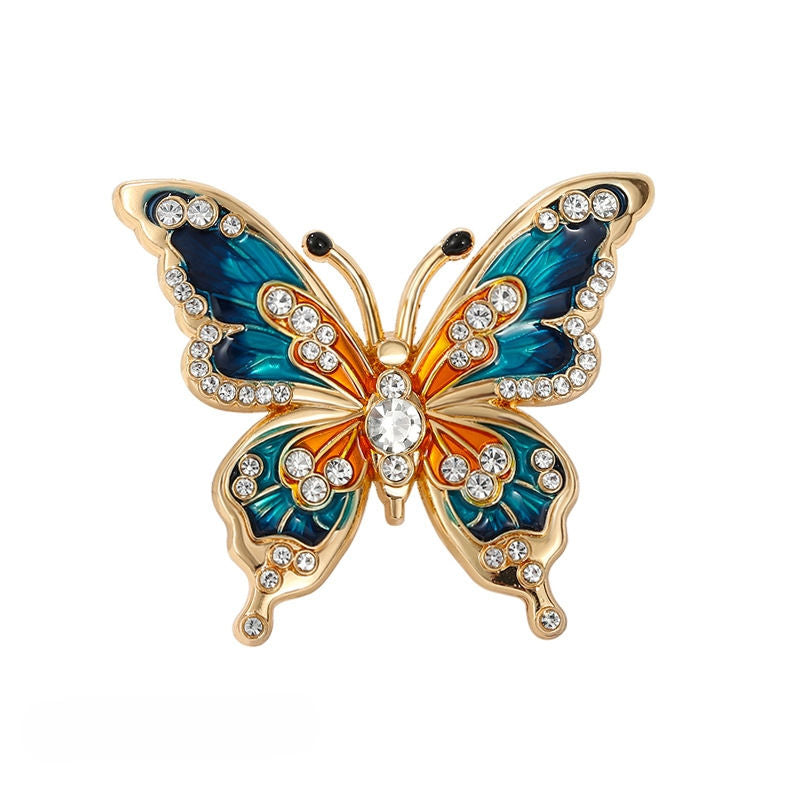 Enamel painted butterfly brooch