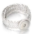 Adjustable Metal Snap Bracelet Bangle Silver Bracelet Fit 18mm Snap Button Jewelry For Women