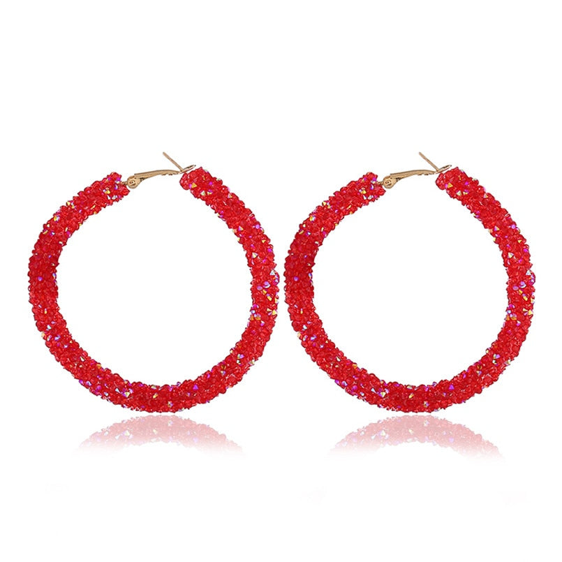 Bohemia Round Austrian Crystal Stud Earrings Fashion Shiny rhinestone Cheap Hoop Earring