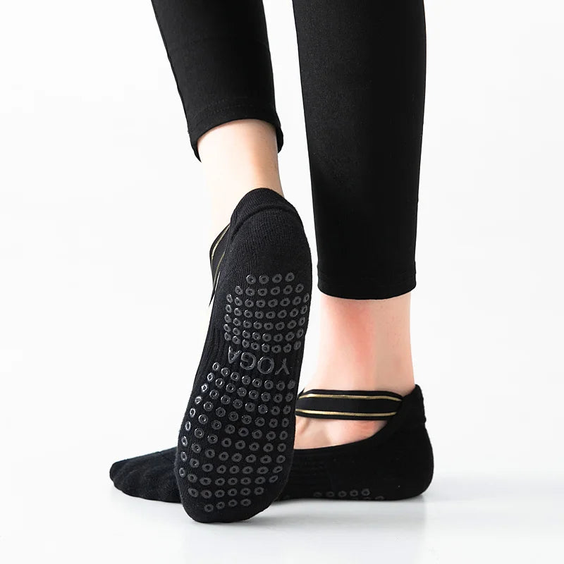 High Quality Bandage Yoga Socks Anti-Slip Towel Bottom Pilates Sock Breathable Quick-Dry Backless Barre Dance Socks