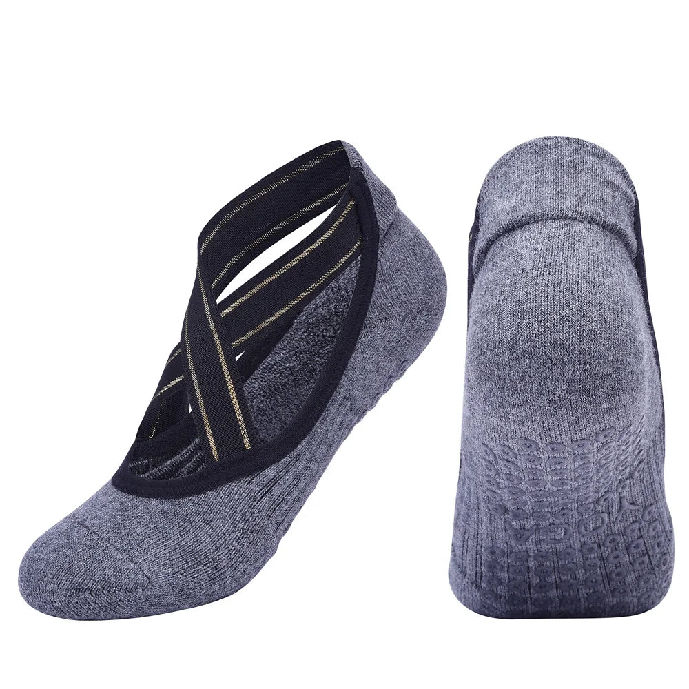 High Quality Bandage Yoga Socks Anti-Slip Towel Bottom Pilates Sock Breathable Quick-Dry Backless Barre Dance Socks