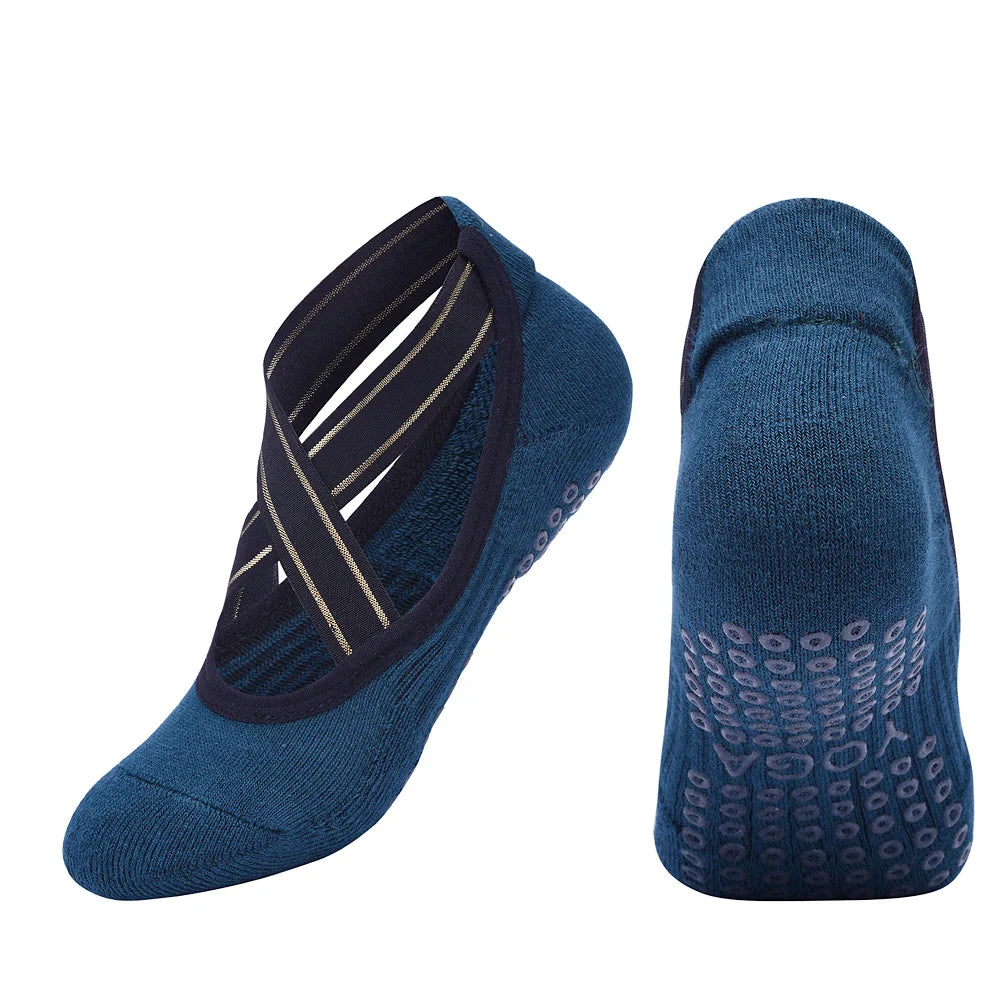 High Quality Bandage Yoga Socks Anti-Slip Towel Bottom Pilates Sock Breathable Quick-Dry Backless Barre Dance Socks
