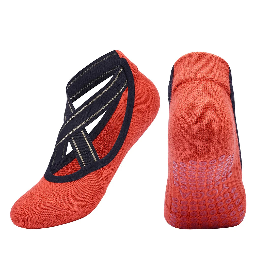 High Quality Bandage Yoga Socks Anti-Slip Towel Bottom Pilates Sock Breathable Quick-Dry Backless Barre Dance Socks