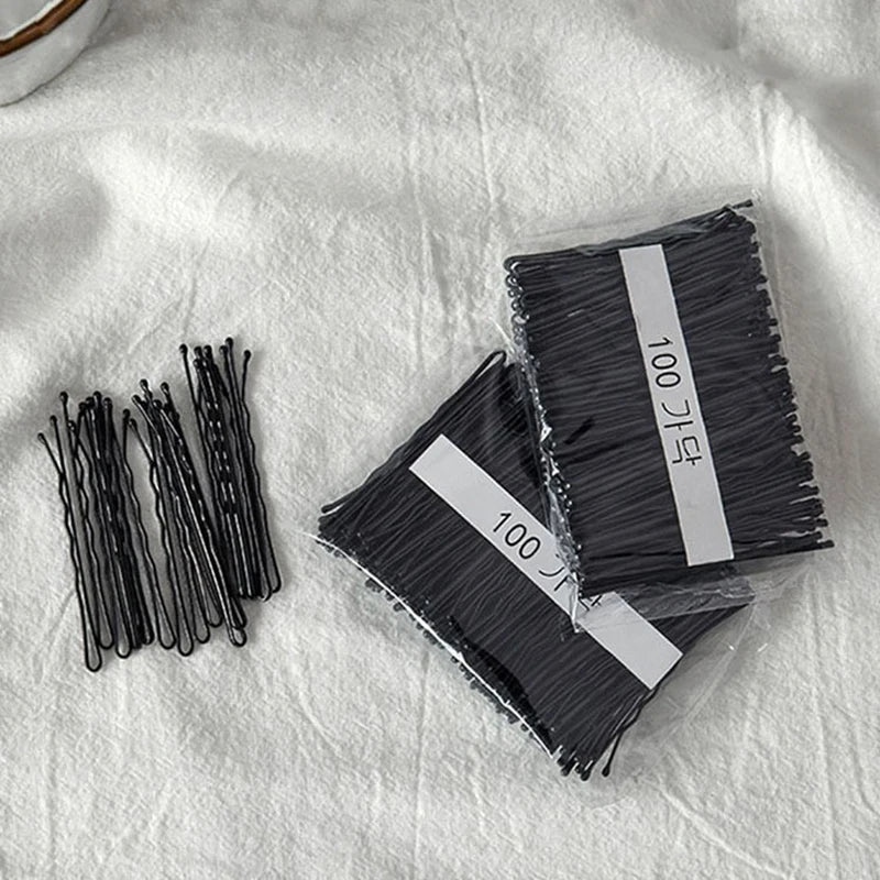50pcs 100pcs 200 Pcs Black Hair Clips Set For Women Bobby Pins Invisible Wave Curly Side Hairgrip Hairstyle Accessories B
