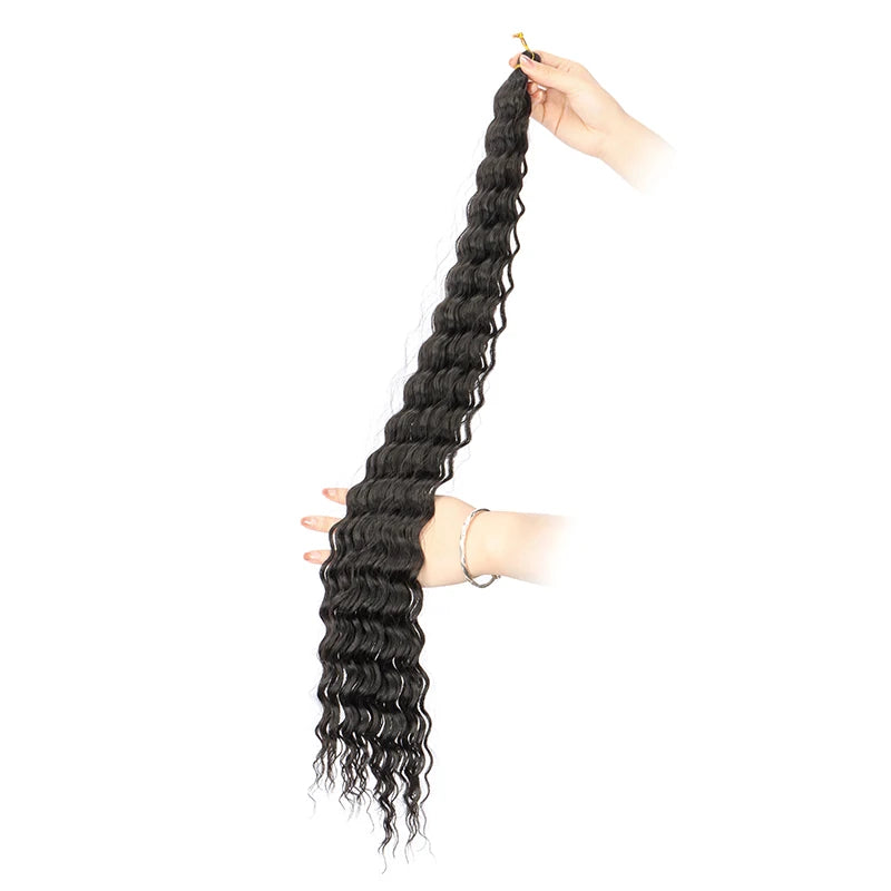 30Inch Synthetic Pre Stretched Deep Wave Crochet Hair