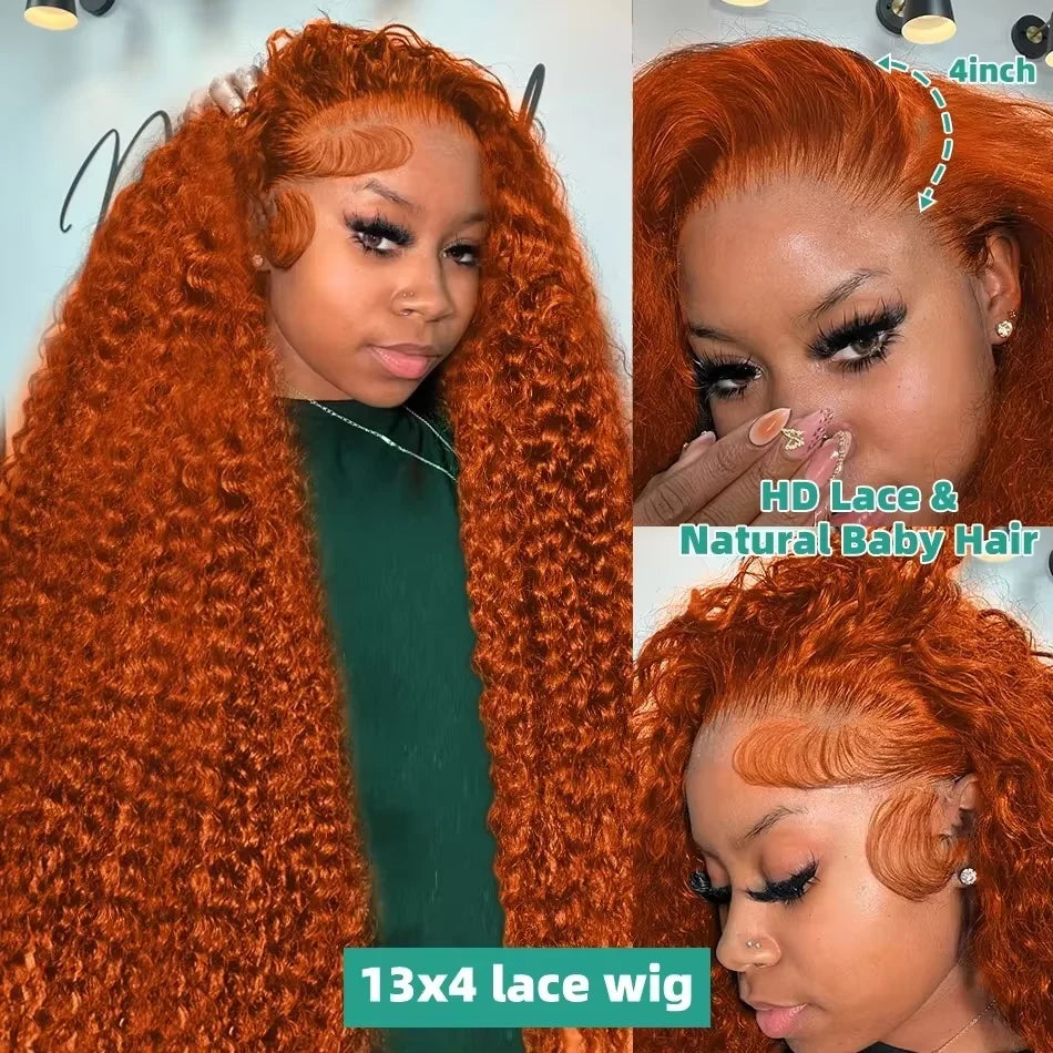 Ginger Orange 13x6 HD Lace Front Human Hair Wig - Glueless