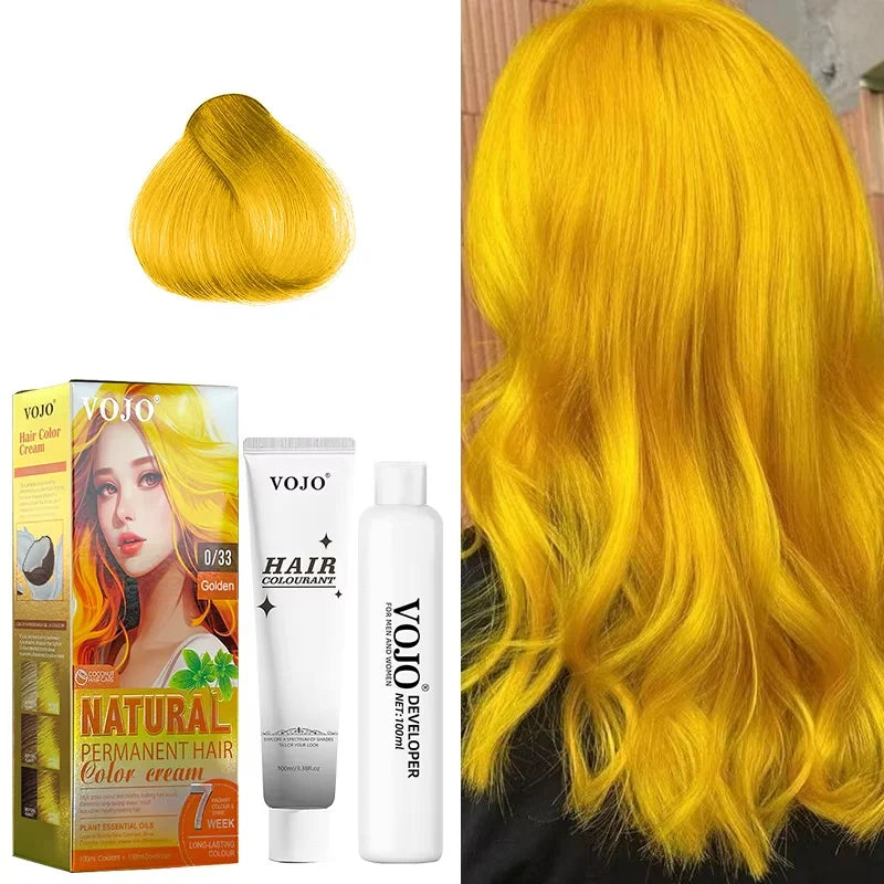 3-in-1 Long-Lasting Hair Dye Shampoo,100ml &100ml Coloring Agent Hair Dye Shampoo for Women and Men,Semi-Permanent Hair Cream