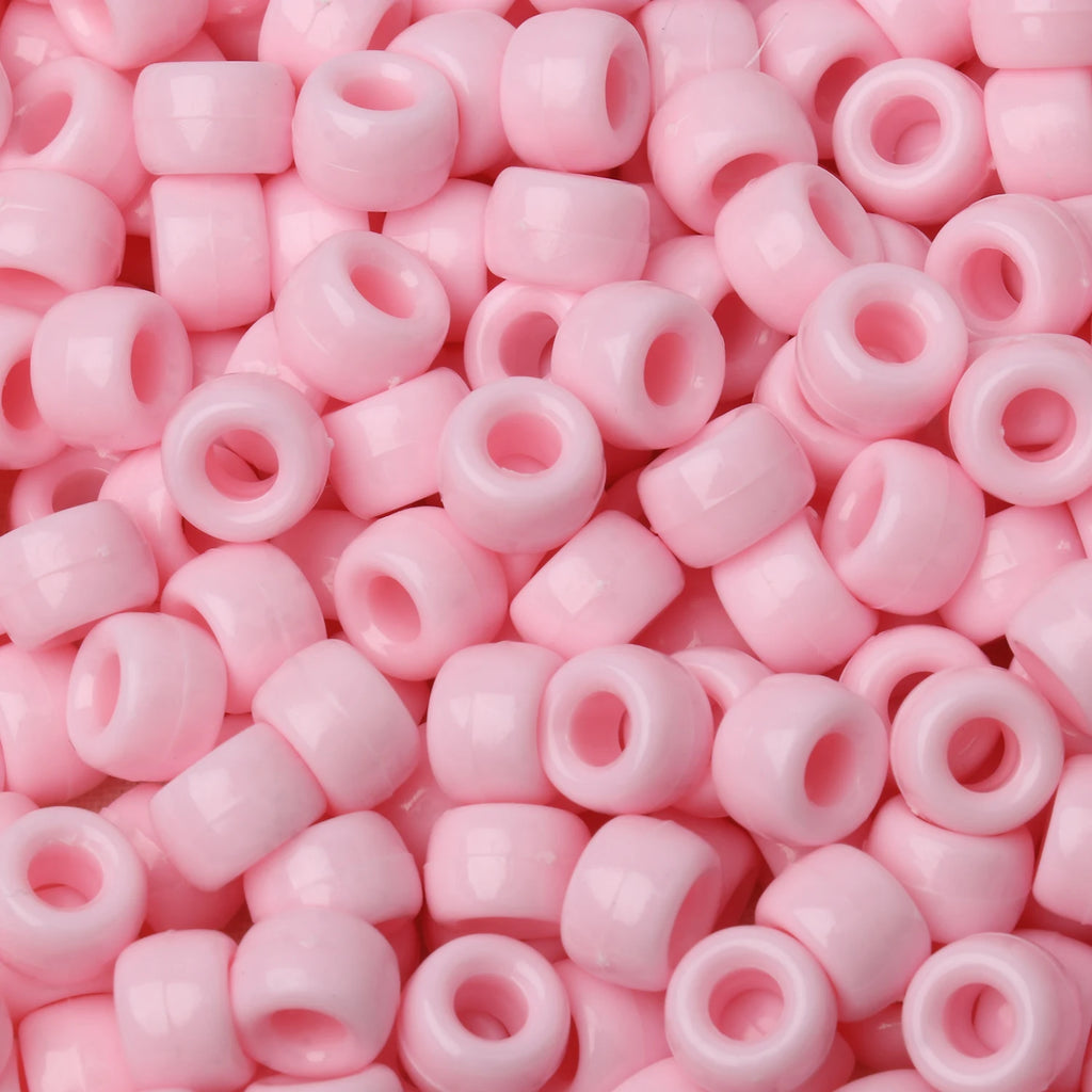 100pcs 6x9mm Colorful Pony Beads Fashion Big Hole Acrylic Beads Kids DIY Bracelet Necklace Making HandCrafts Girls Hair Beads