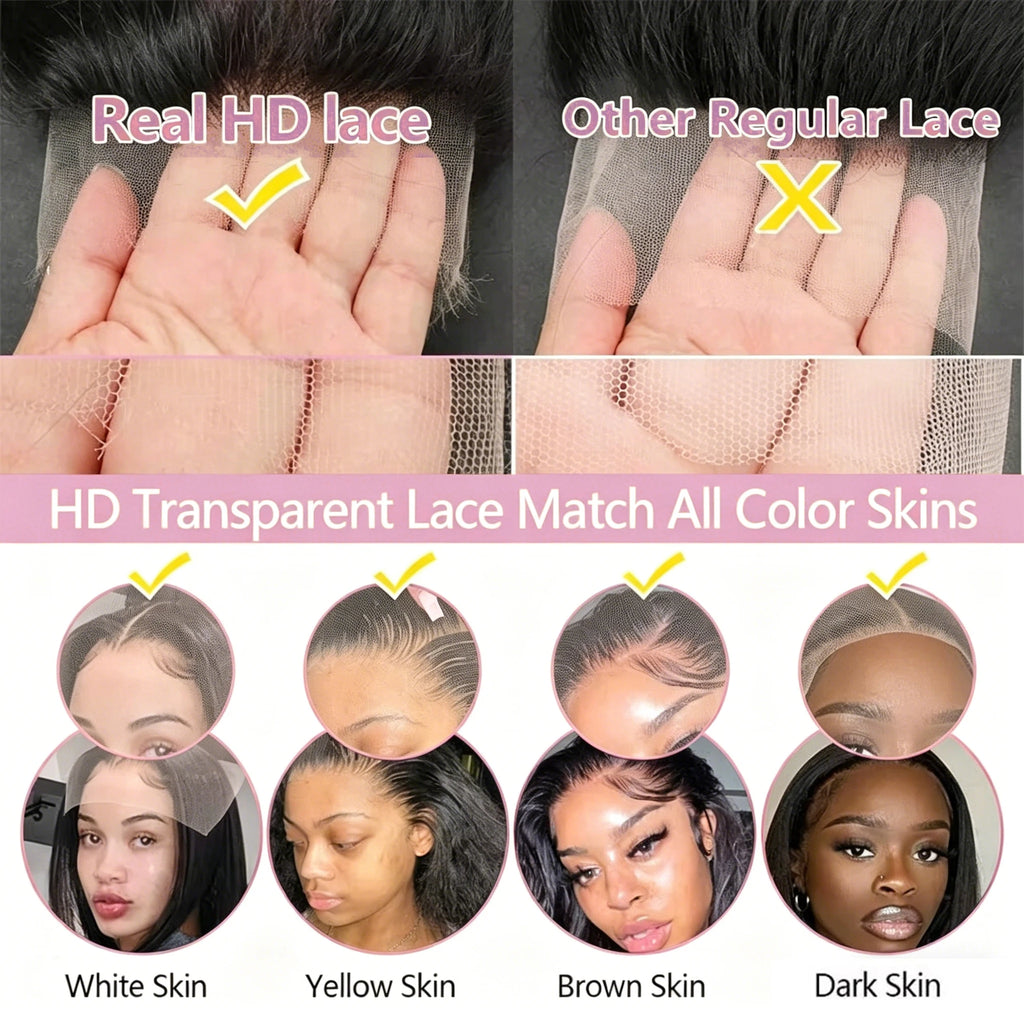 Natural Body Wave Virgin Human Hair Wig HD Lace Frontal 360 Wig