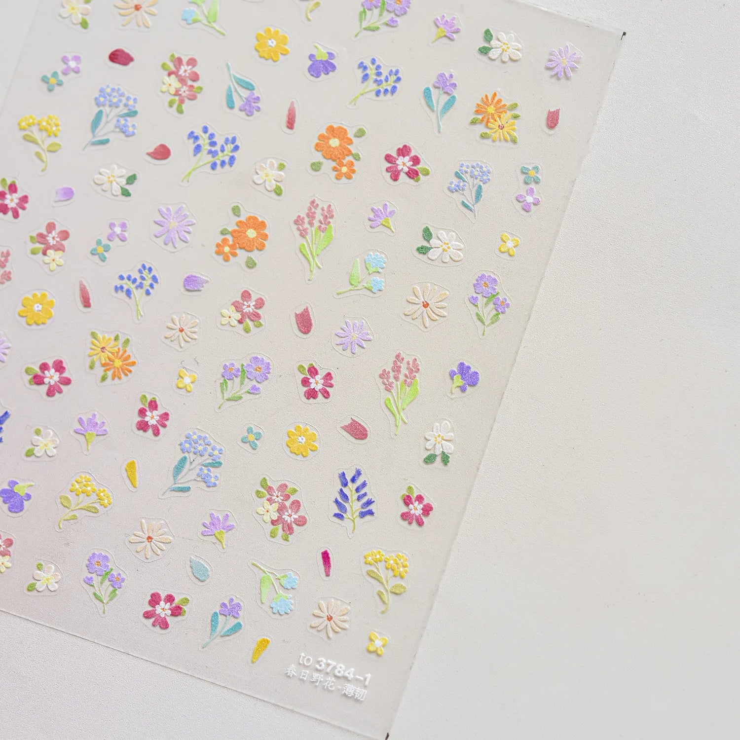 1Sheet 5D Soft Embossed Relief Nail Stickers Cute Daisies Self Adhesive Slider Stickers Press On Nails DIY Japanese Nail Art Dec