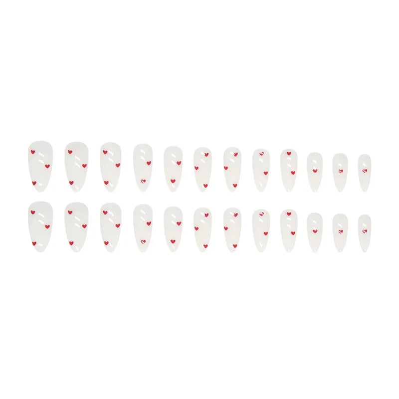 24 pieces of ins-style long press-on nails (teardrop shape), paired with 1 piece of jelly glue and 1 nail file