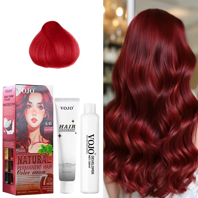 3-in-1 Long-Lasting Hair Dye Shampoo,100ml &100ml Coloring Agent Hair Dye Shampoo for Women and Men,Semi-Permanent Hair Cream