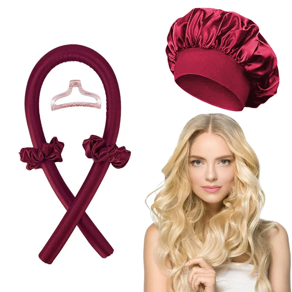 Diadema rizadora sin calor, gorro de noche, rizador de pelo sin calor, rulos, rulos suaves, rulos perezosos, gorro para dormir, herramientas de peinado
