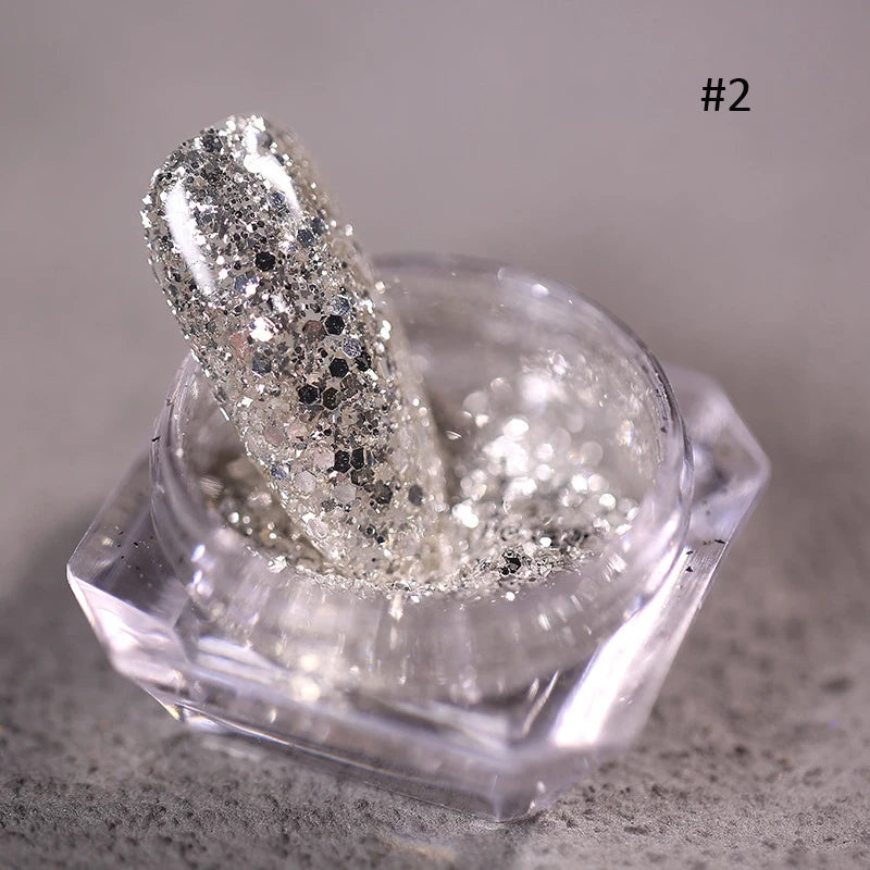 Jars Aurora Nail Powder Pearl Nail Glitter Neon Shimmer Nails Chrome Powder Dipping Powder Decoration Aurora Manicure Pigment