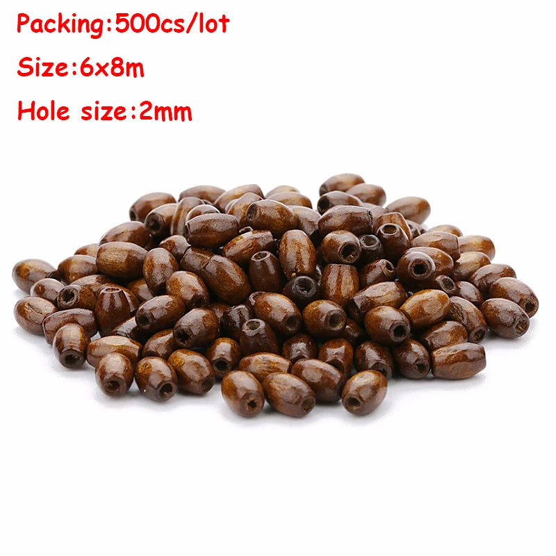 Louleur High Quality Vintage Natural Big Hole Wooden Beads For Necklace Bracelet Charms for Diy Jewelry Making Hair Accessories